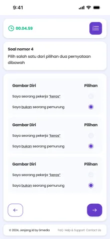 Arah Kerja question on a phone