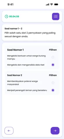Minat Bakat Jenjang question on a phone