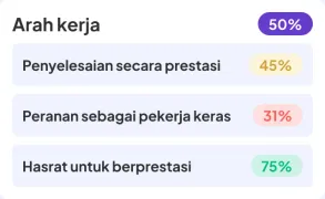 Work Direction area score with its aspects
