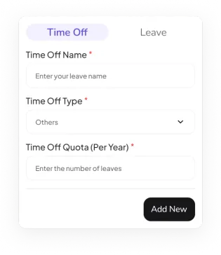 Custom leave type form